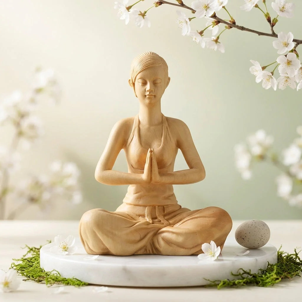 Boxwood Meditation Sculpture For Modern Zen Spaces