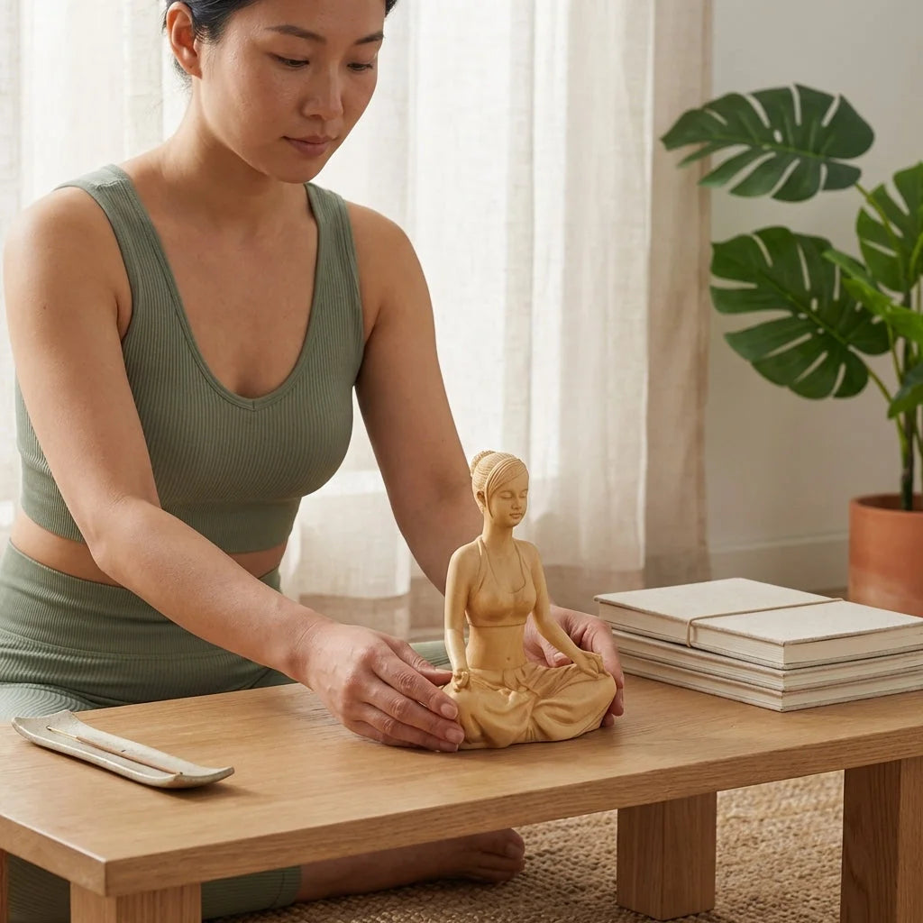 Boxwood Meditation Sculpture For Modern Zen Spaces