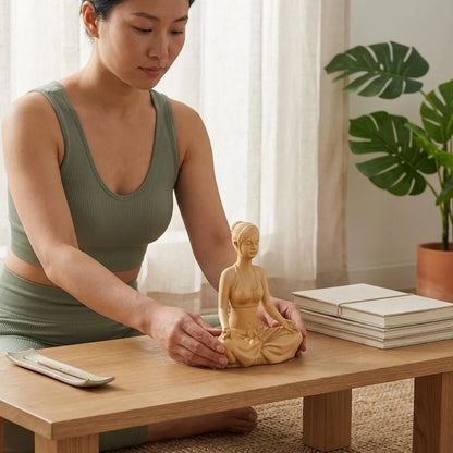 Boxwood Meditation Sculpture For Modern Zen Spaces