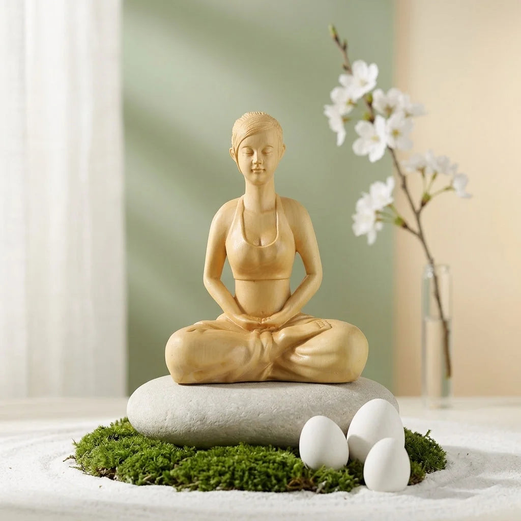 Boxwood Meditation Sculpture For Modern Zen Spaces