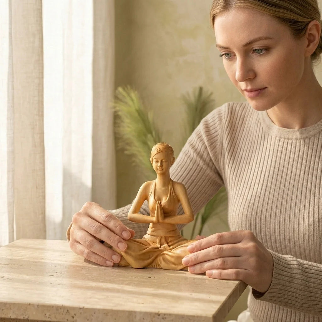 Boxwood Meditation Sculpture For Modern Zen Spaces