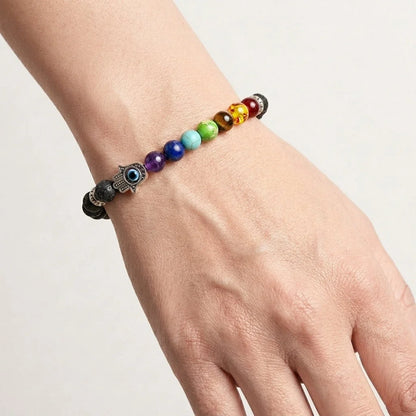 Bracelet Natural Stones With 8mm Round Beads