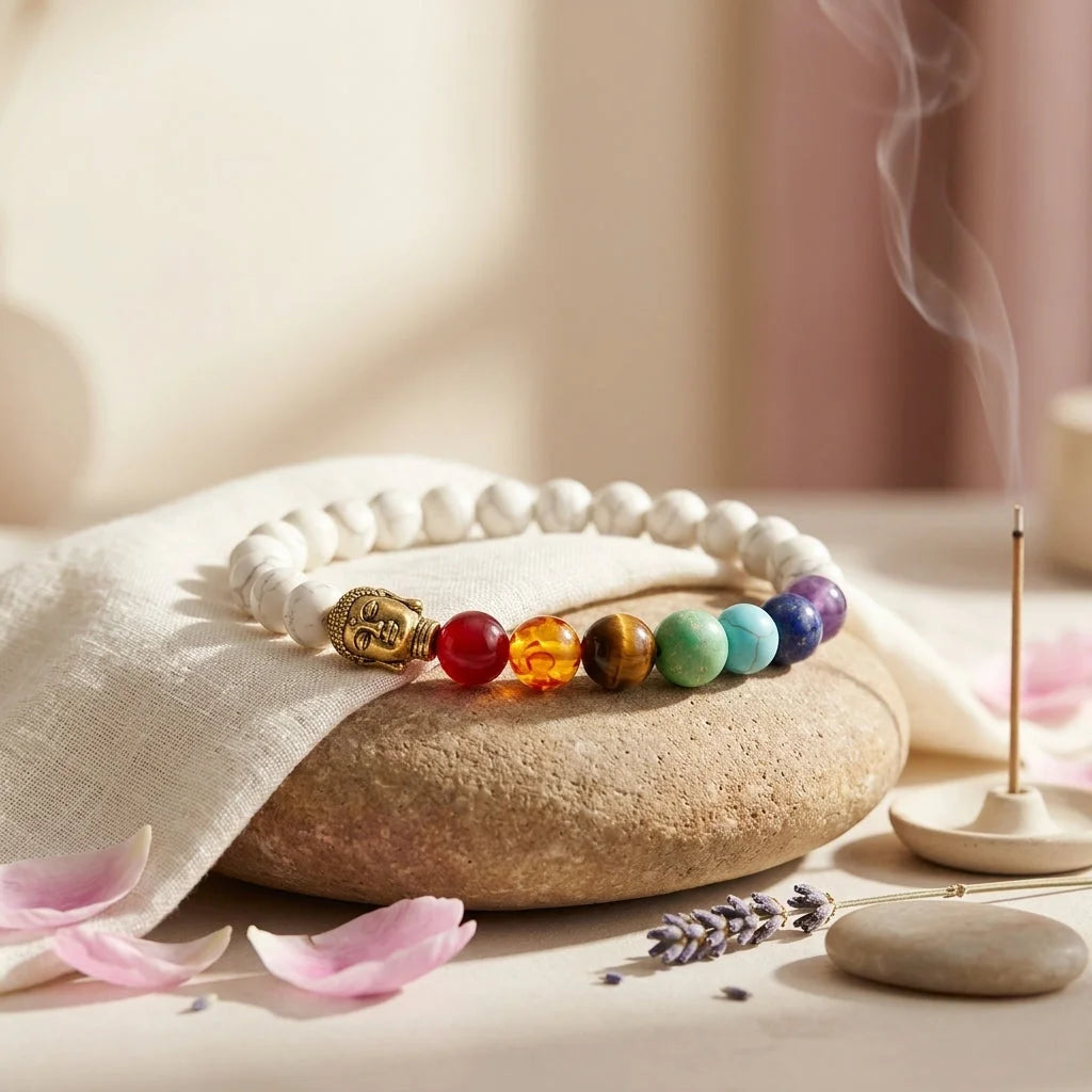 Bracelet Natural Stones With 8mm Round Beads