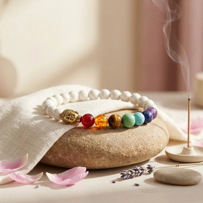 Bracelet Natural Stones With 8mm Round Beads