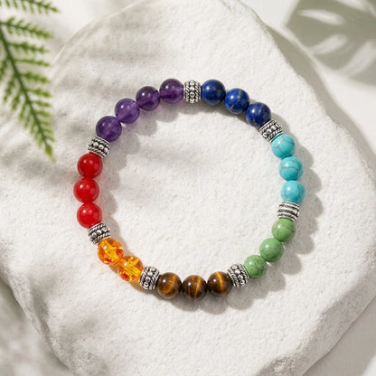Bracelet Natural Stones With 8mm Round Beads