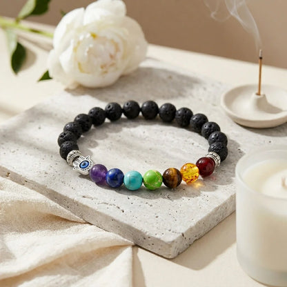 Bracelet Natural Stones With 8mm Round Beads