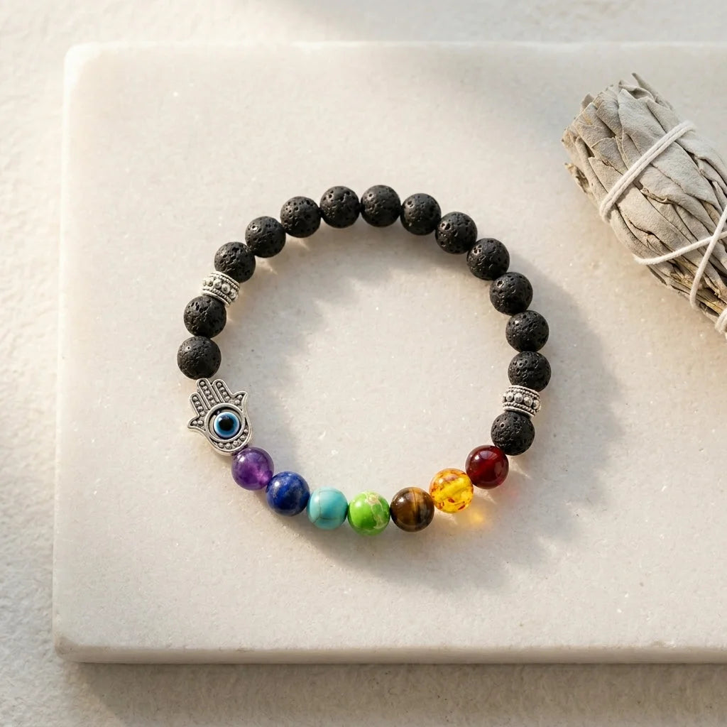 Bracelet Natural Stones With 8mm Round Beads