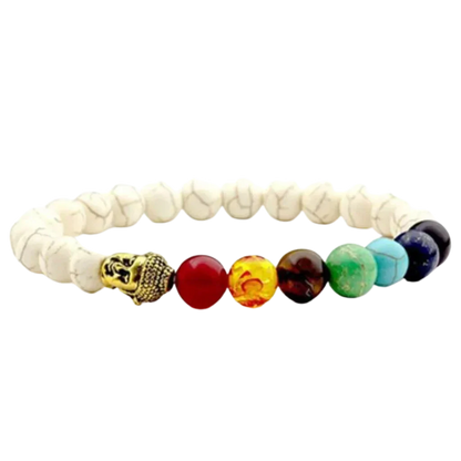 Bracelet Natural Stones With 8mm Round Beads - Style A / Girth: 19.5 cm; Beads: 8mm