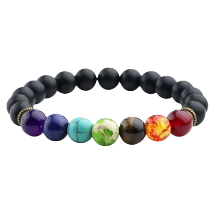 Bracelet Natural Stones With 8mm Round Beads - Style C / Girth: 19.5 cm; Beads: 8mm