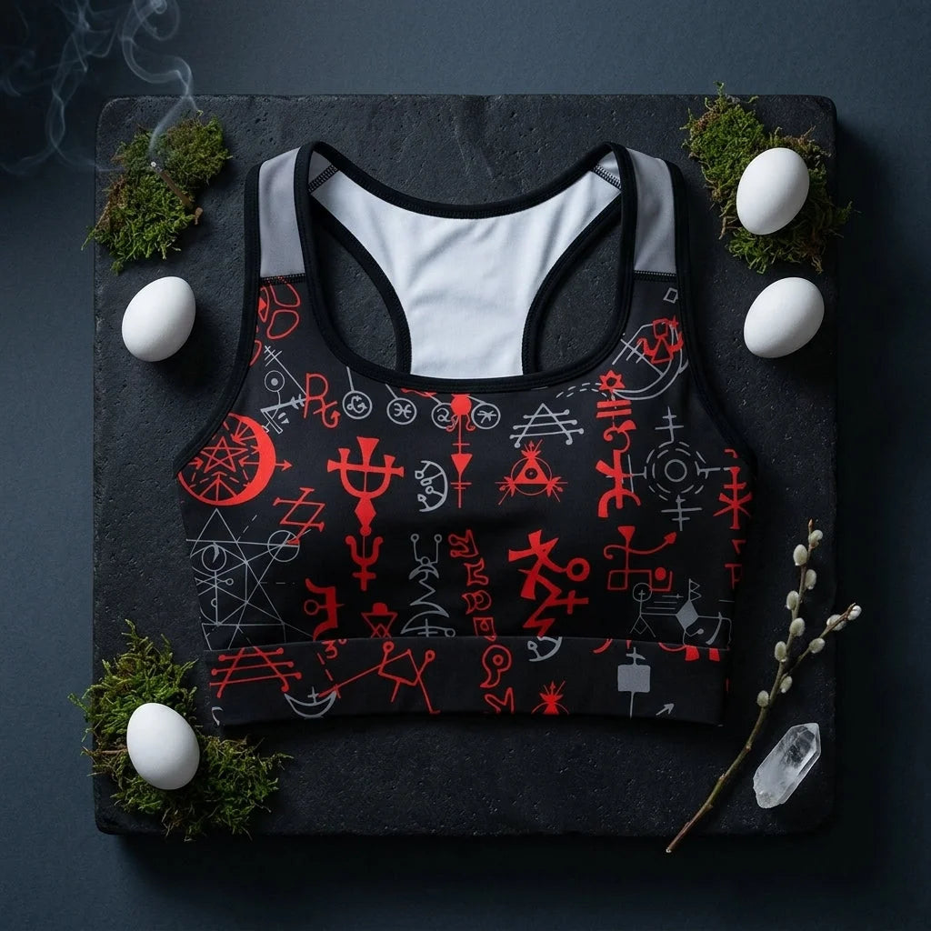 Brassiere Yoga With Mystic Symbol Print