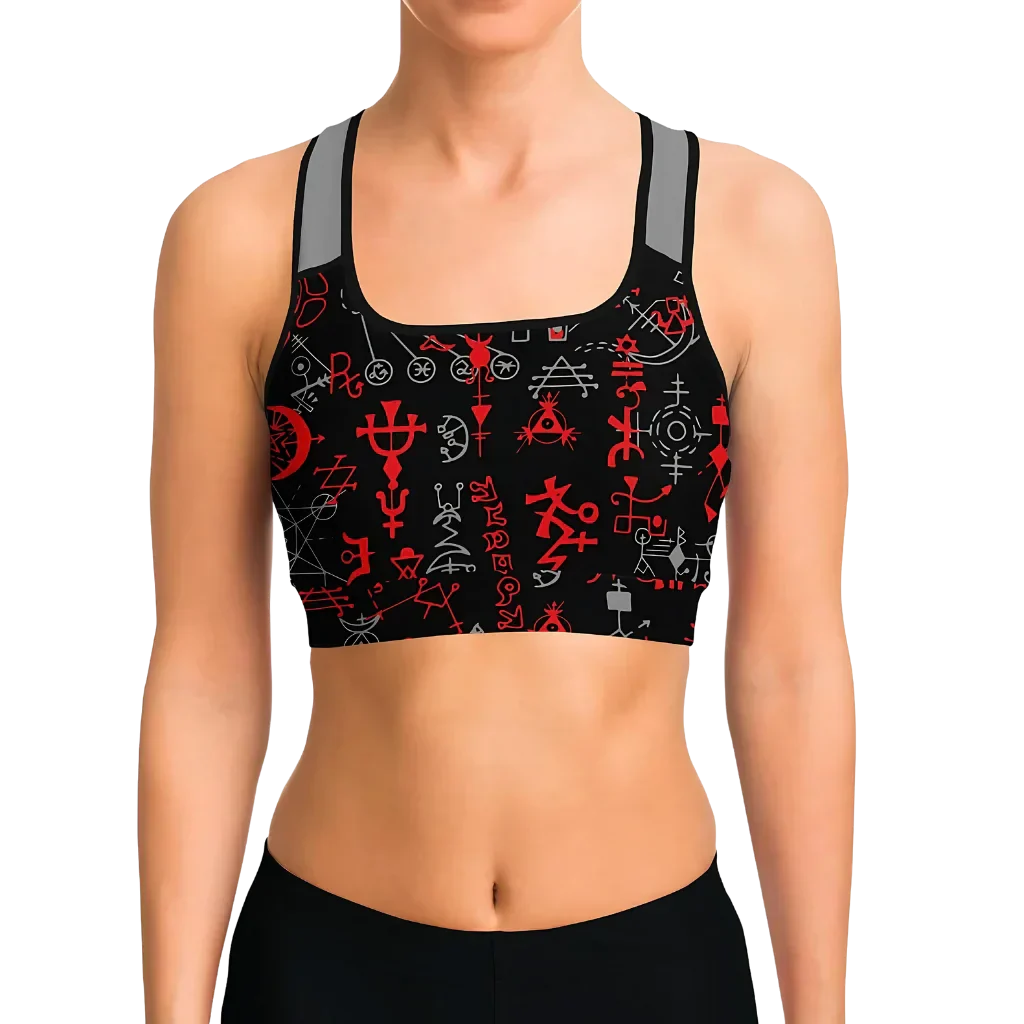 Brassiere Yoga With Mystic Symbol Print