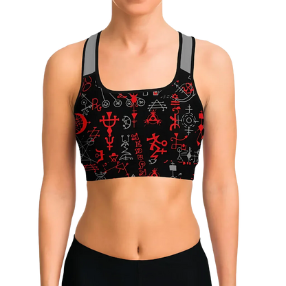 Brassiere Yoga With Mystic Symbol Print