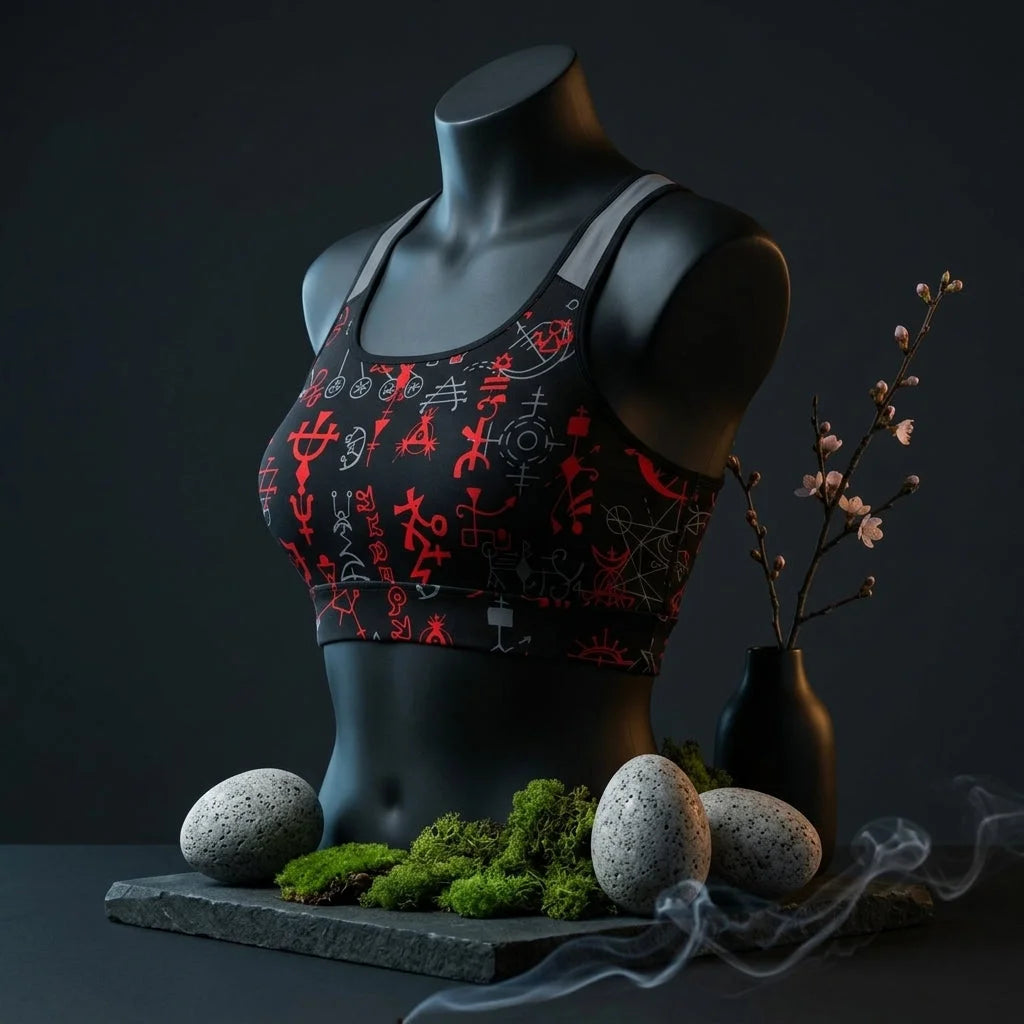 Brassiere Yoga With Mystic Symbol Print