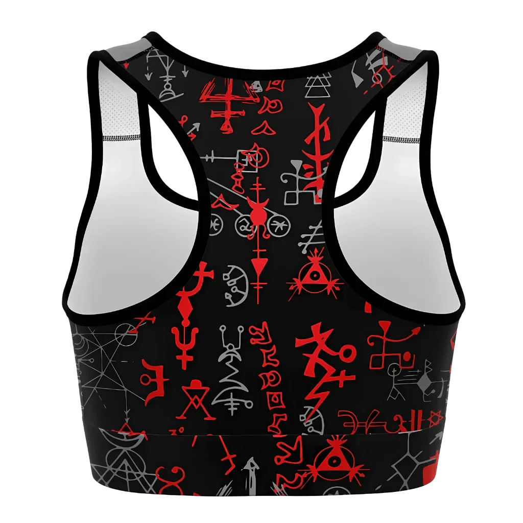 Brassiere Yoga With Mystic Symbol Print