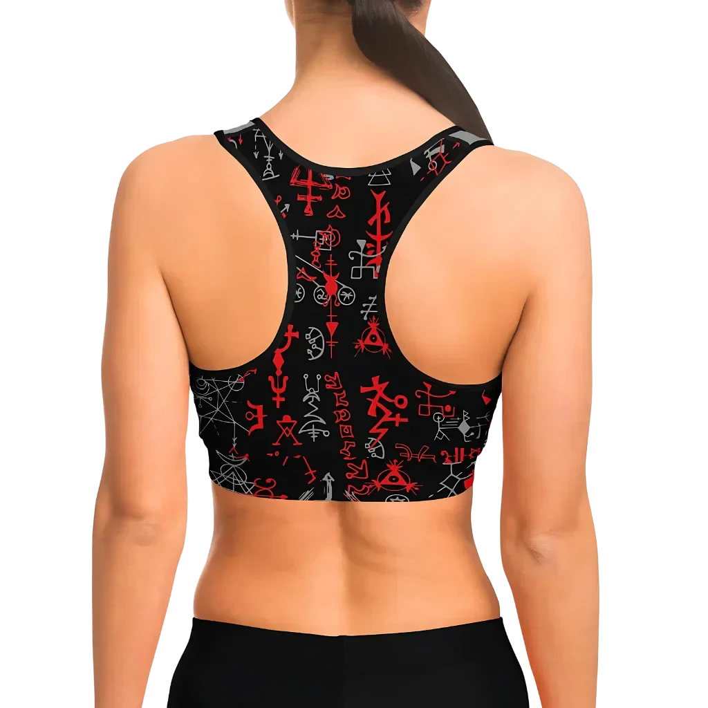 Brassiere Yoga With Mystic Symbol Print