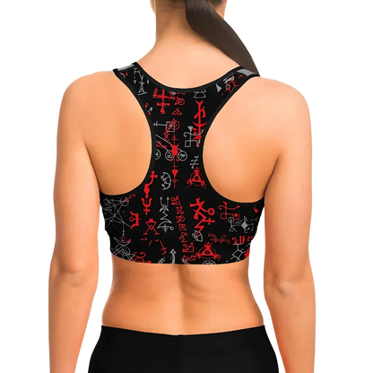 Brassiere Yoga With Mystic Symbol Print
