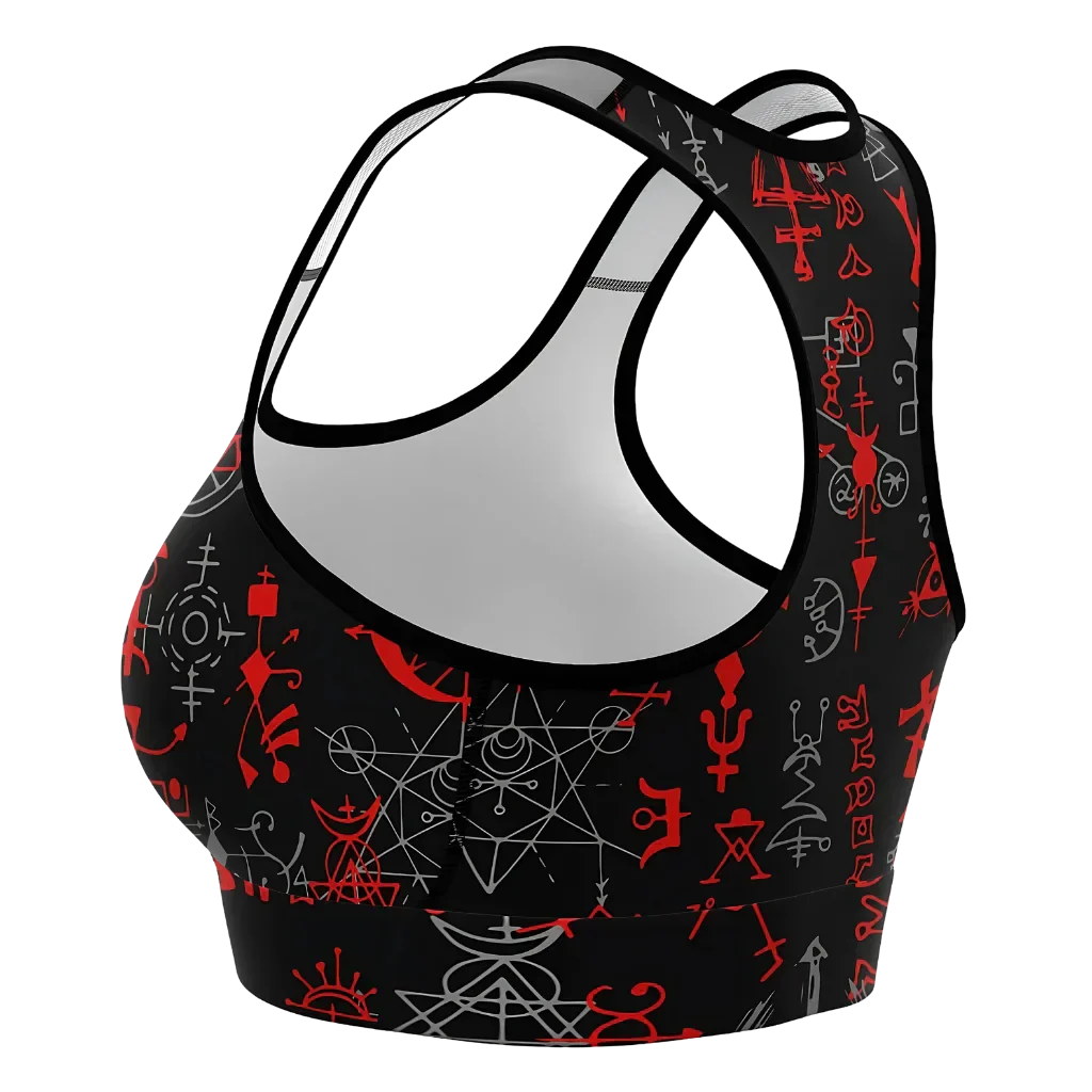 Brassiere Yoga With Mystic Symbol Print