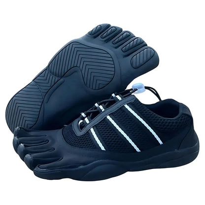 Breathable Pilates Shoes With Toe Flex Design - Black / 35