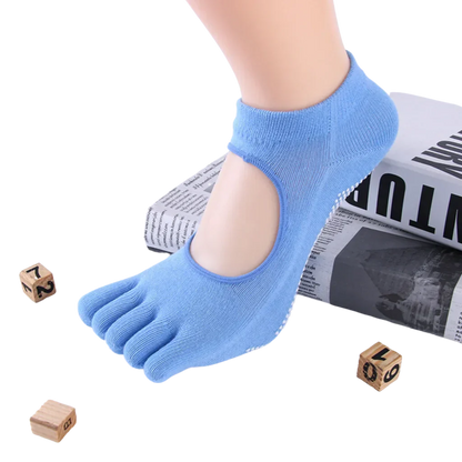 Breathable Sticky Socks For Yoga Practice - Blue / one size
