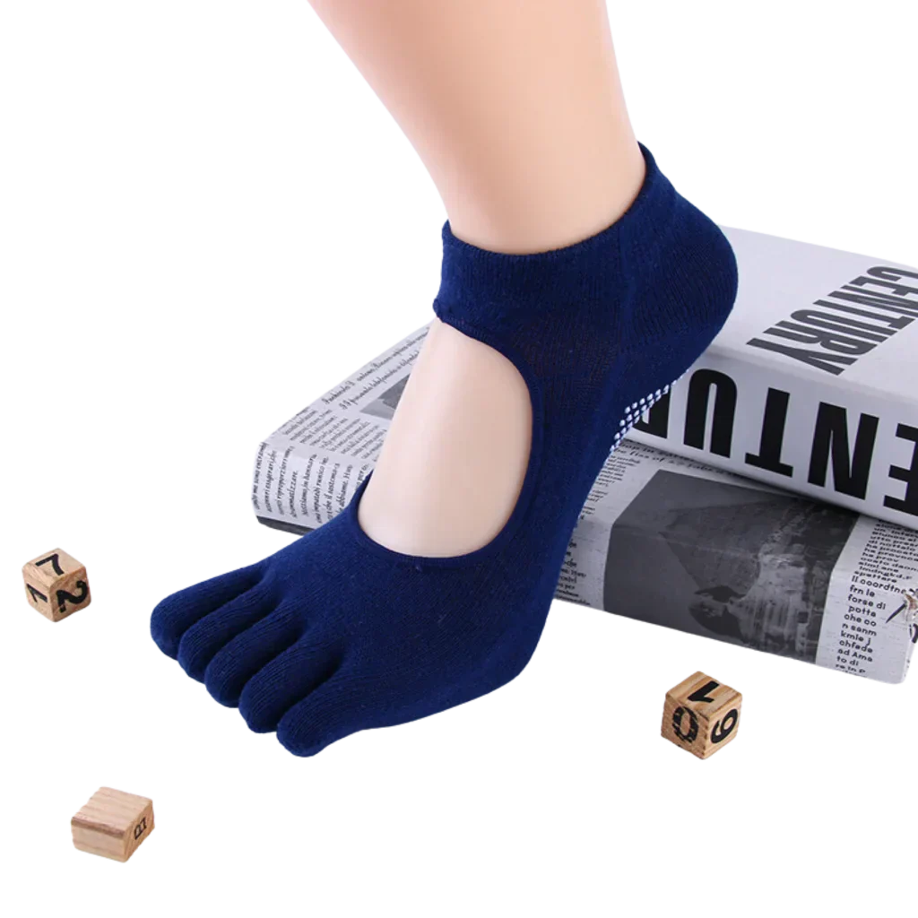 Breathable Sticky Socks For Yoga Practice - Navy Blue / one size