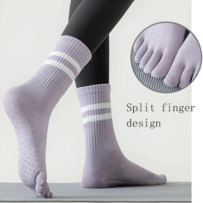 Breathable Yoga Toe Socks With Non-Slip Comfort - 8 Pairs / one size