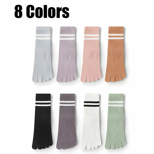 Breathable Yoga Toe Socks With Non-Slip Comfort - 8 Pairs / one size