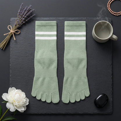 Breathable Yoga Toe Socks With Non-Slip Comfort - 8 Pairs / one size