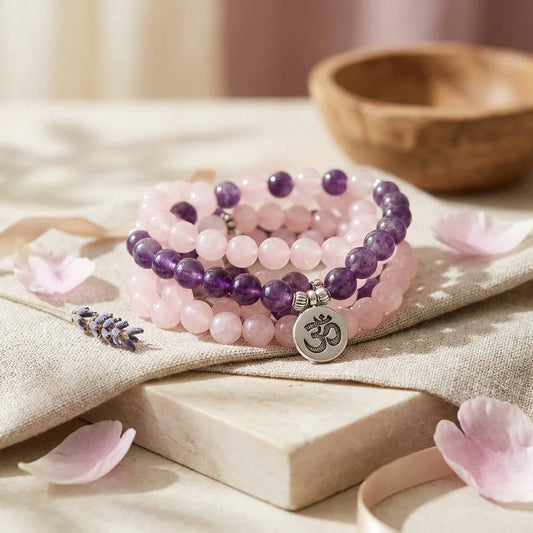 Buddha Charm Wrap Bead Bracelet With Natural Stones
