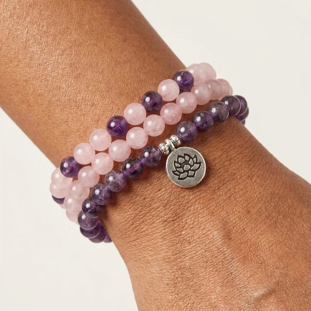 Buddha Charm Wrap Bead Bracelet With Natural Stones