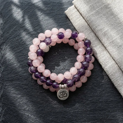 Buddha Charm Wrap Bead Bracelet With Natural Stones
