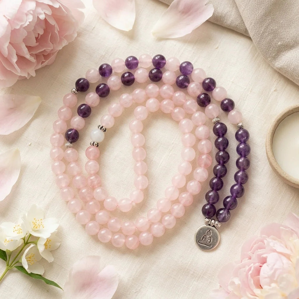 Buddha Charm Wrap Bead Bracelet With Natural Stones