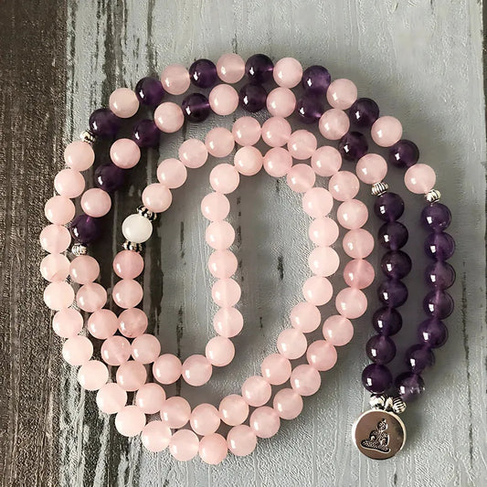 Buddha Charm Wrap Bead Bracelet With Natural Stones - Buddha