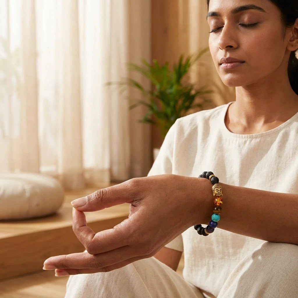 Buddha Meditation Bracelet With Natural Stones