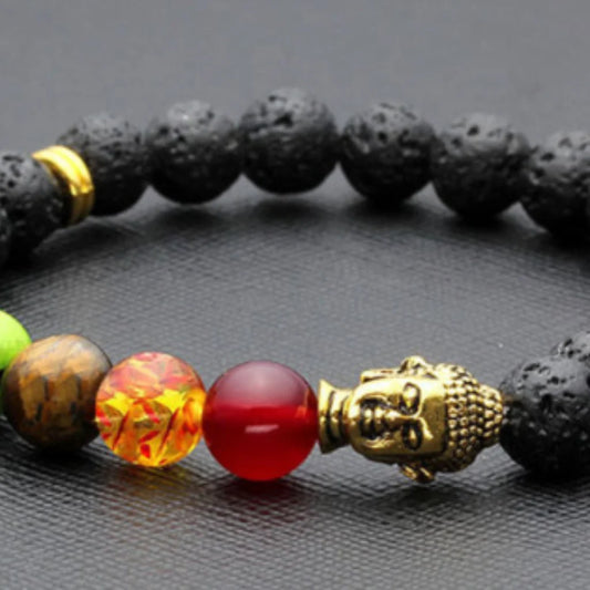 Buddha Meditation Bracelet With Natural Stones - Black