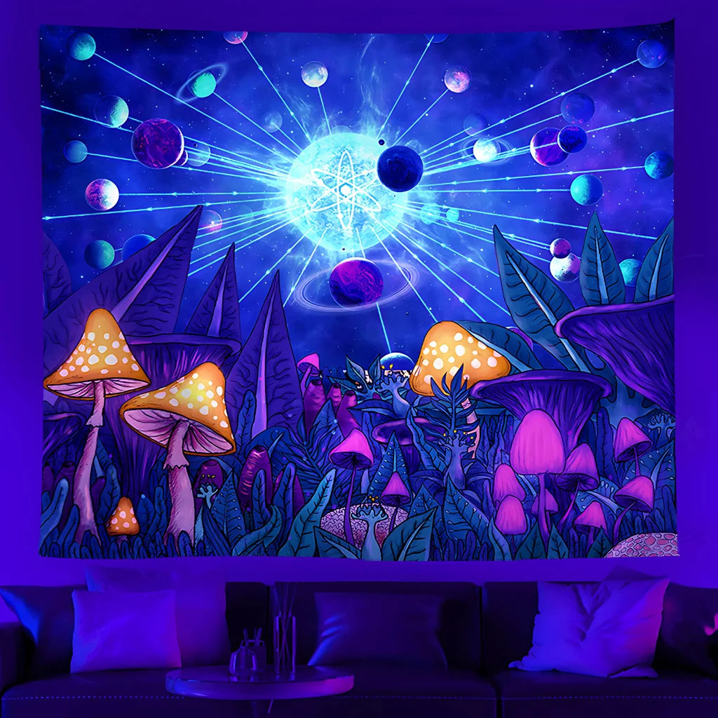 Buy Tapestry | Blacklight Mushroom Scenes – ActiveLineage