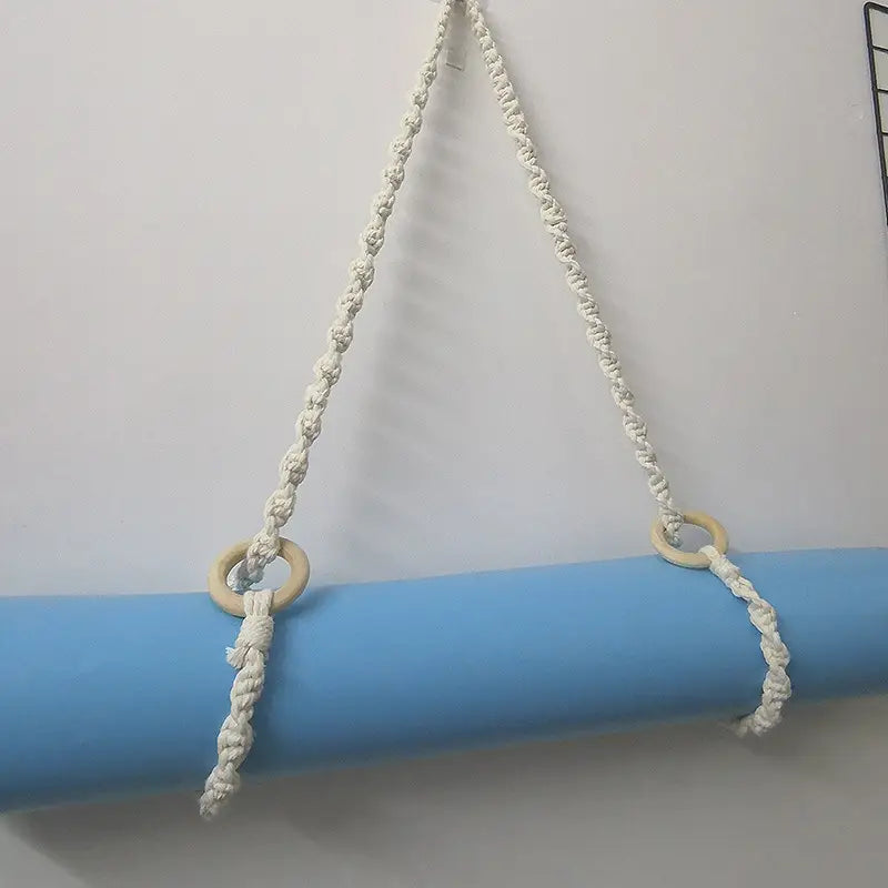 PORTABLE HAND-WOVEN YOGA MAT BAG WITH TASSELS