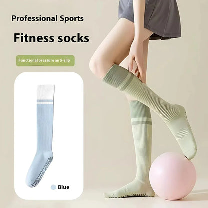 Calf Length Grip Socks For Pilates And Everyday Flow - Blue / one size