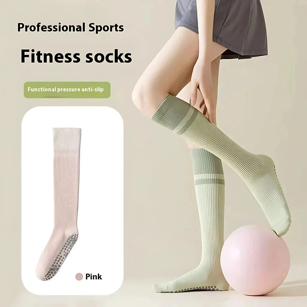 Calf Length Grip Socks For Pilates And Everyday Flow - Pink / one size