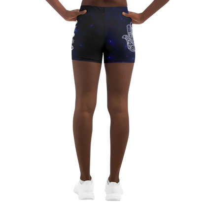 Celestial Balance Woman Yoga Shorts With Chakra Print