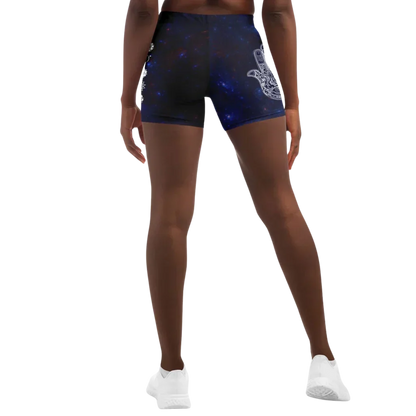 Celestial Balance Woman Yoga Shorts With Chakra Print