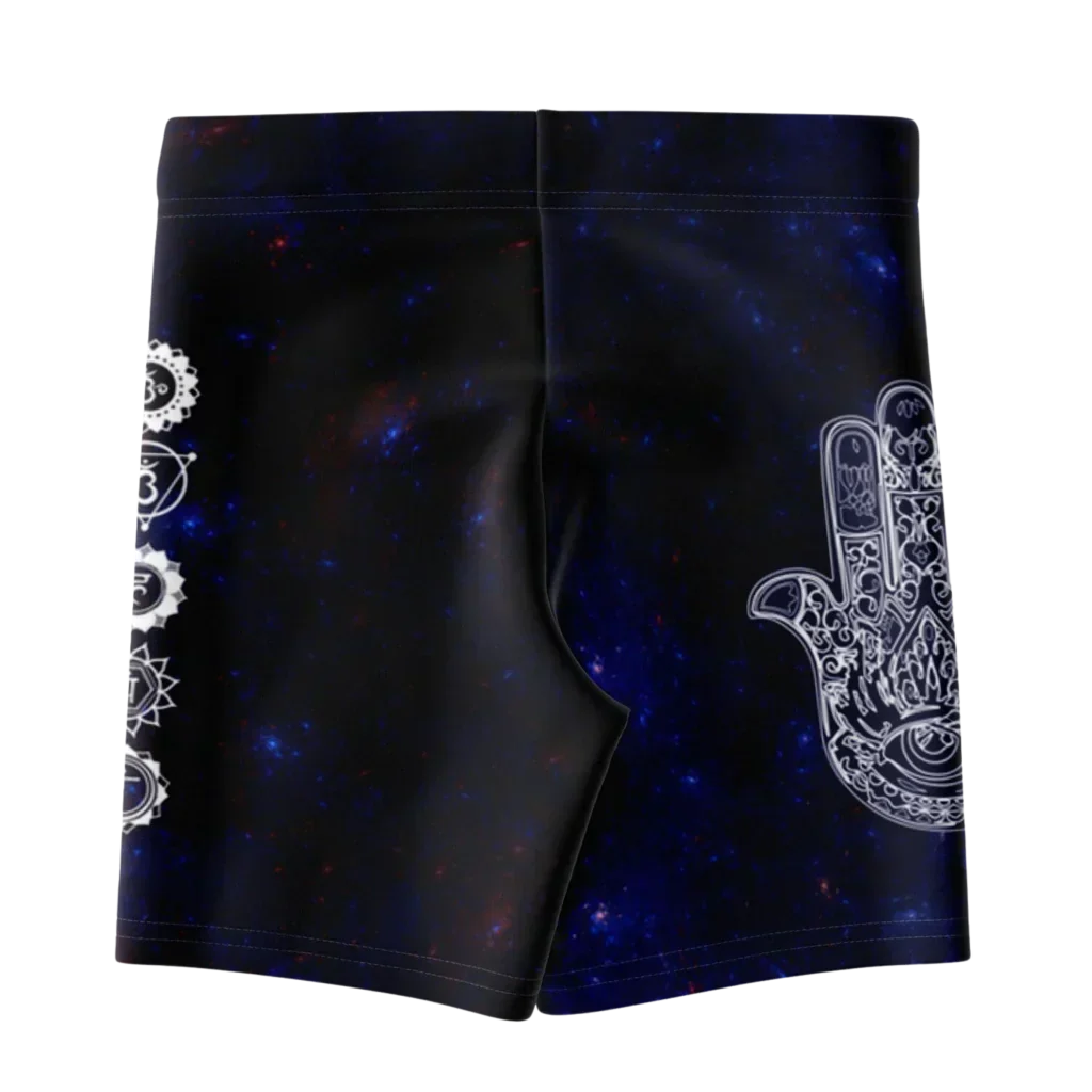 Celestial Balance Woman Yoga Shorts With Chakra Print