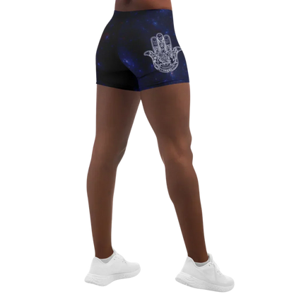 Celestial Balance Woman Yoga Shorts With Chakra Print