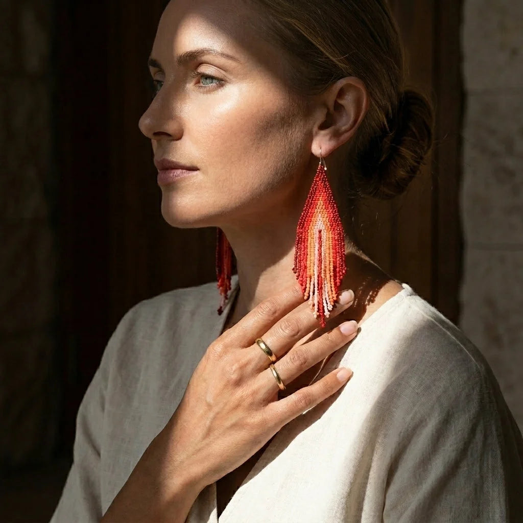 Celestial Charms Boho Tassel Earrings