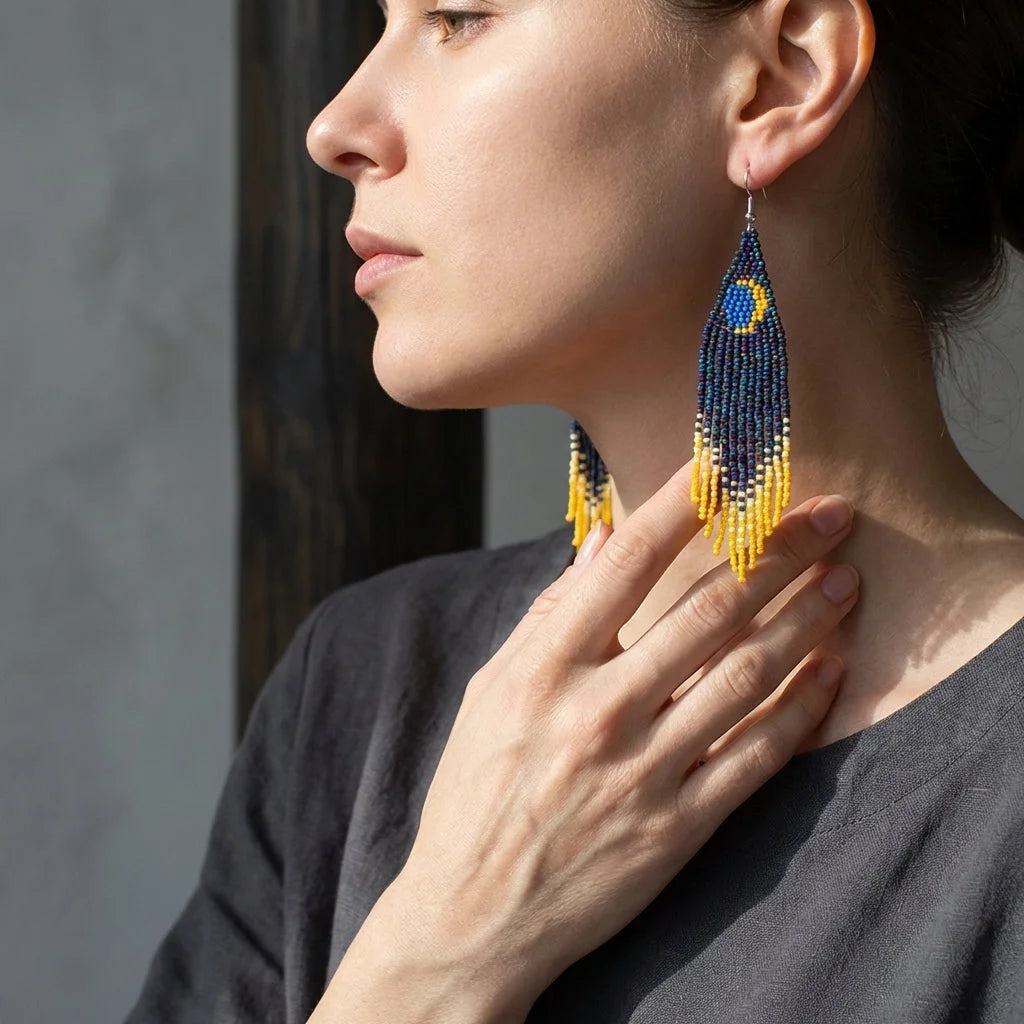 Celestial Charms Boho Tassel Earrings