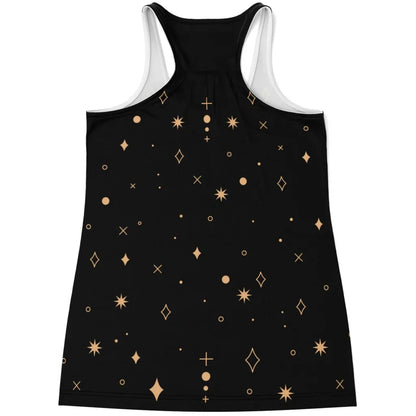 Celestial Moon Phases Racer Top In Night Sky Black