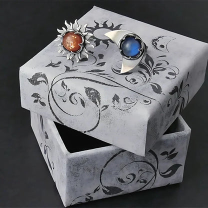 Celestial Moon Star Stone Silver Earrings - Silver