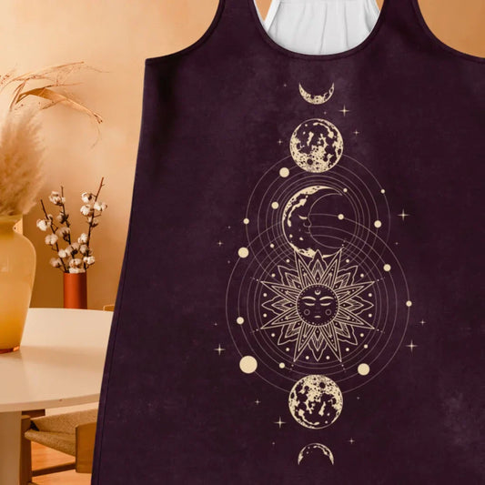Celestial Print Sleeveless Yoga Tops For Women