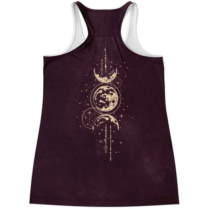 Celestial Print Sleeveless Yoga Tops For Women