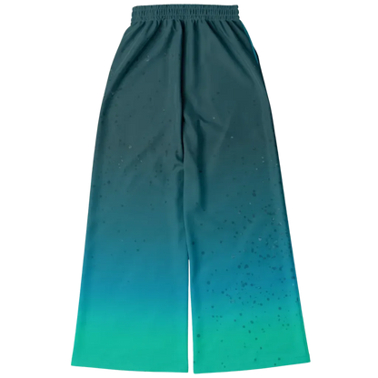 Celestial Sky Wide Leg Jogging Pants With Moon Phases