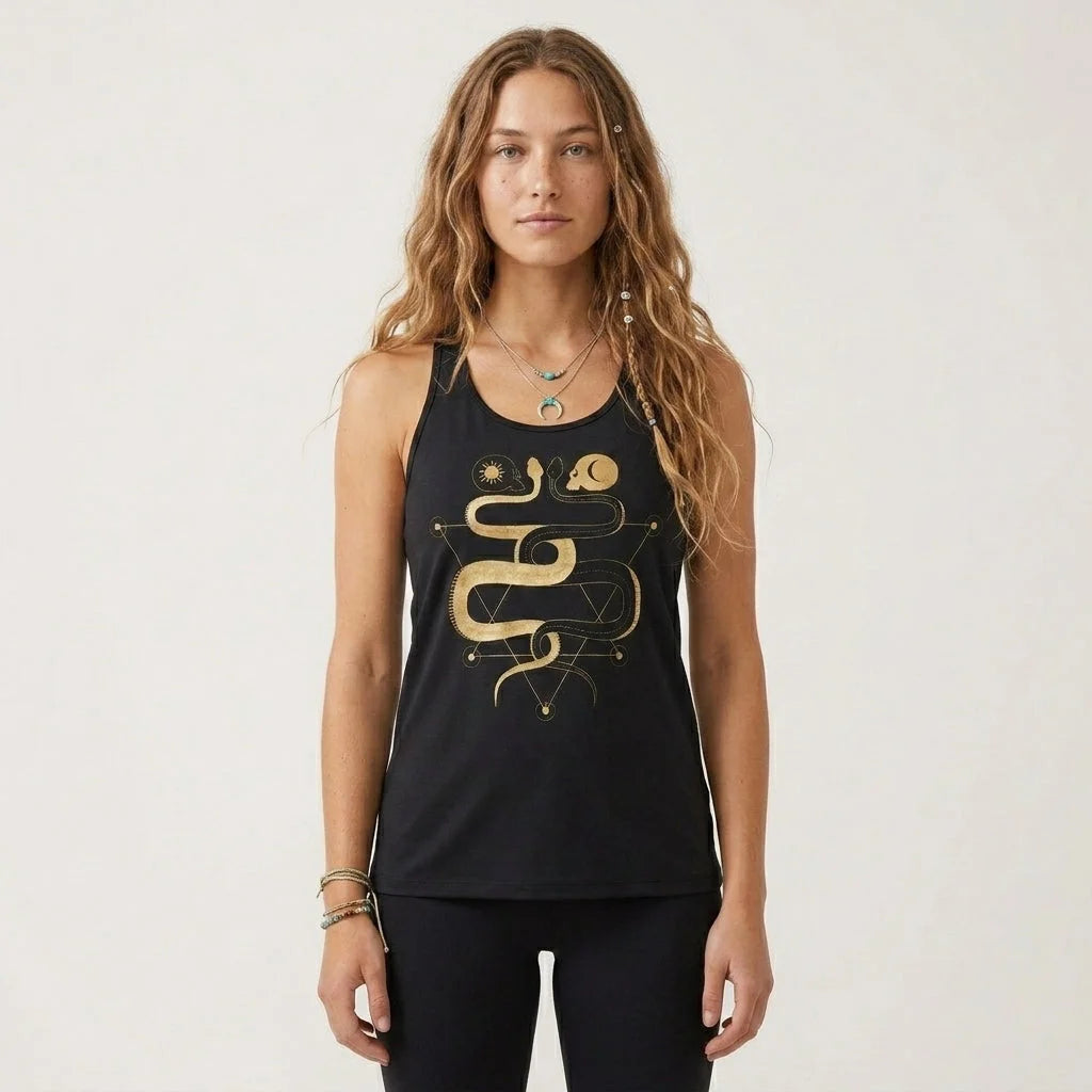 Celestial Snake Lovers Womens Racerback Tank